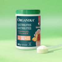 Organika Electrolytes + Enhanced Collagen Strawberry Peach 360g Effervescent Powder
