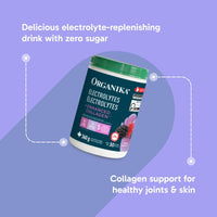 Organika Electrolytes + Enhanced Collagen Wild Berry 360g Effervescent Powder