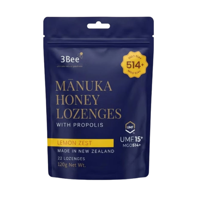 3Bee Manuka Honey UMF15+ Lozenges Lemon Zest 120g