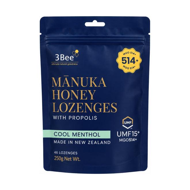 3Bee Manuka Honey UMF15+ Lozenges Cool Menthol 250g