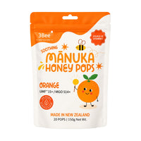 3Bee Manuka Honey UMF15+ Soothing Pops Orange 150g