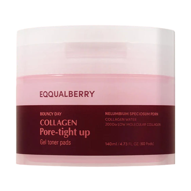 EQQUALBERRY Collagen Pore Tight Up Gel Toner Pads 60 Pieces