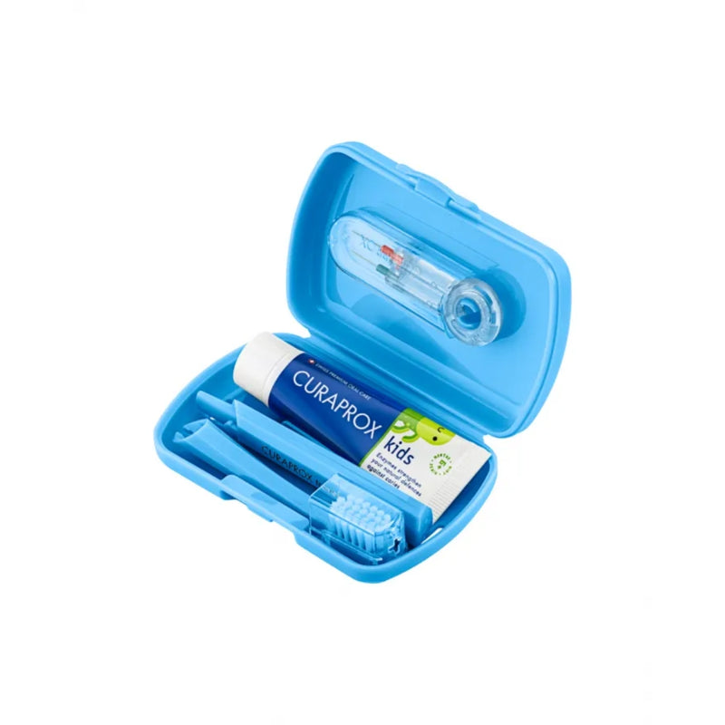Curaprox Kids Travel Set Blue Toothbrush + Interdental Brush + Toothpaste 10ml