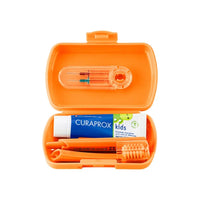 Curaprox Kids Travel Set Orange Toothbrush + Interdental Brush + Toothpaste 10ml