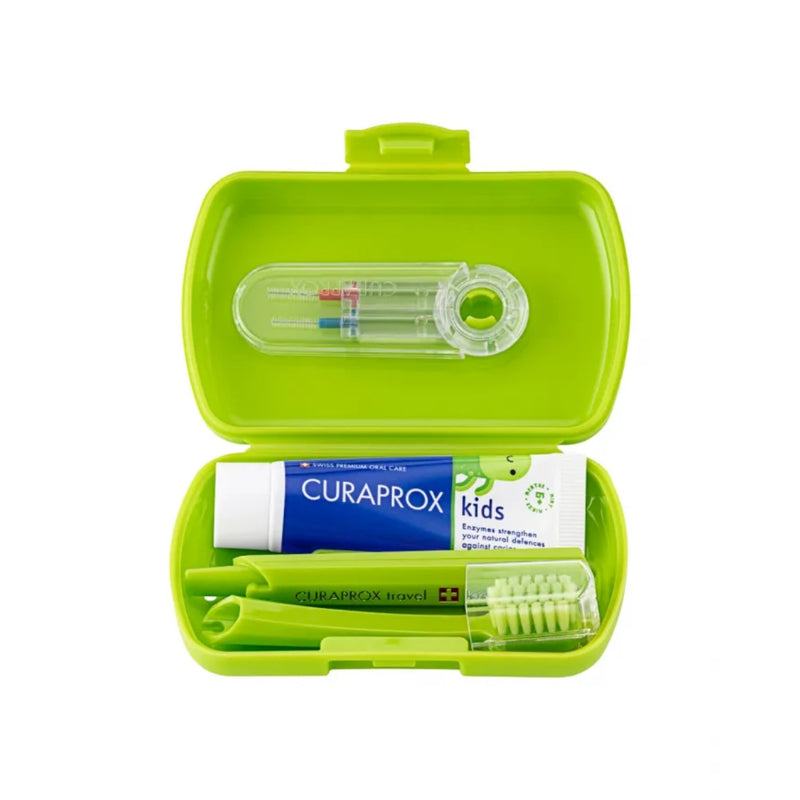 Curaprox Kids Travel Set Green Toothbrush + Interdental Brush + Toothpaste 10ml
