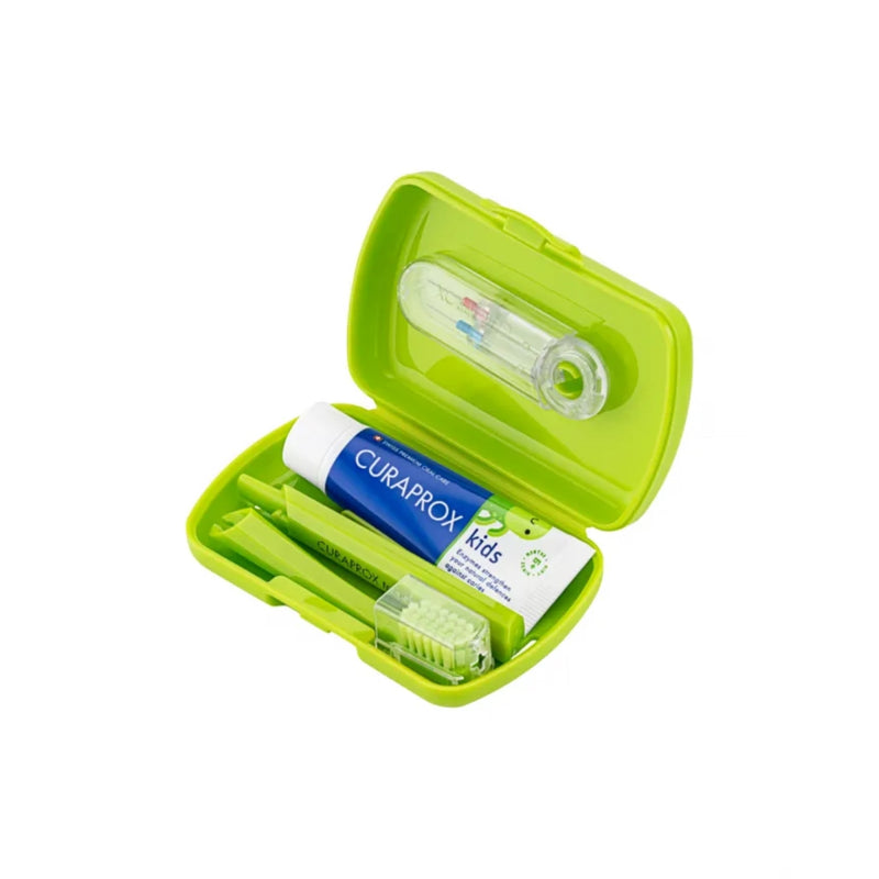 Curaprox Kids Travel Set Green Toothbrush + Interdental Brush + Toothpaste 10ml