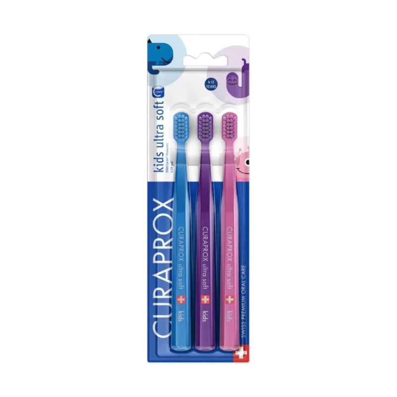 Curaprox Kids Toothbrush Ultra Soft 4-12 Years 3 Pack