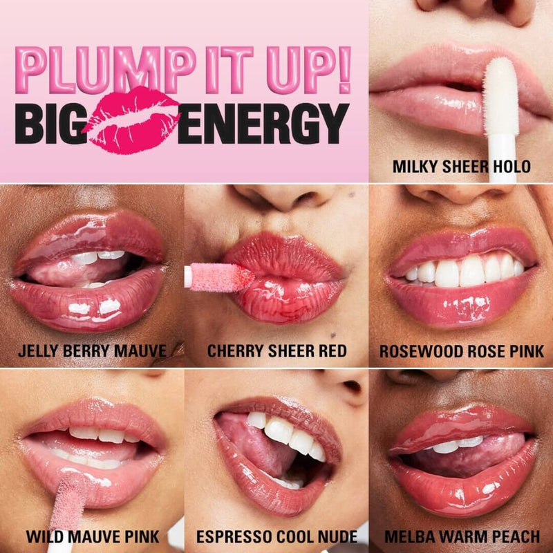 Revolution Makeup ملمع شفاه Pout Bomb Plumping Gloss بلون ميلبا خوخي دافئ بحجم 4.6 مل