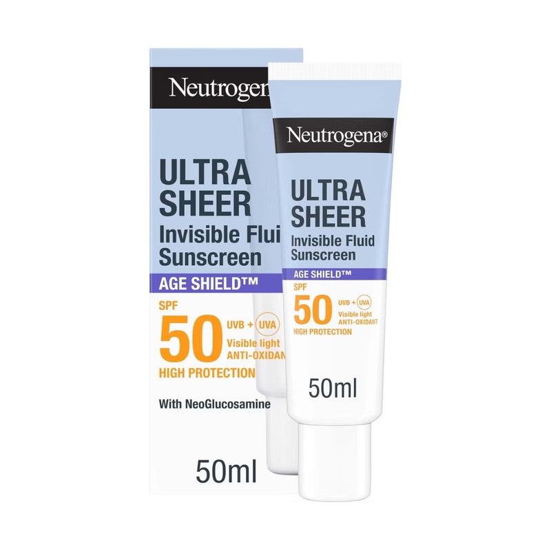 Neutrogena Ultra Sheer Invisible Fluid Age Shield Sunscreen SPF50 50ml