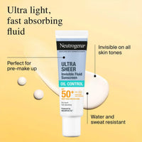 Neutrogena Ultra Sheer Invisible Fluid Oil Control Sunscreen SPF50 50ml