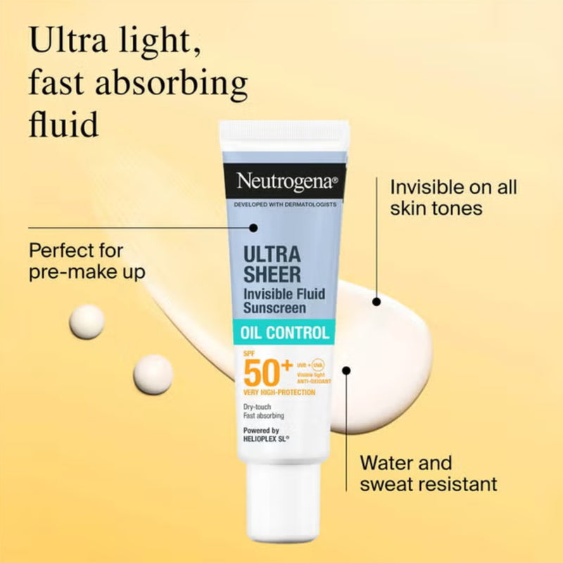 Neutrogena Ultra Sheer Invisible Fluid Oil Control Sunscreen SPF50 50ml