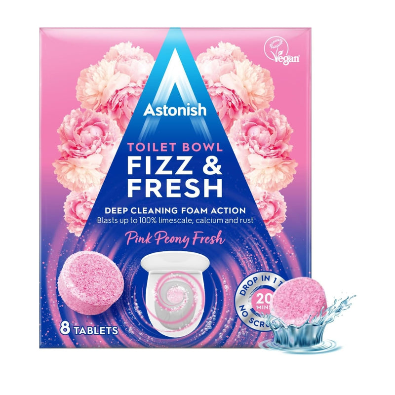 Astonish Toilet Bowl Fizz & Fresh Pink Peony Fresh 8 Tablets