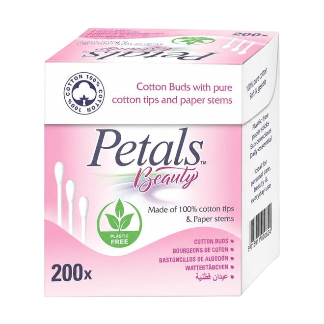 Petals Beauty Paper Stems Cotton Buds 200 Pieces