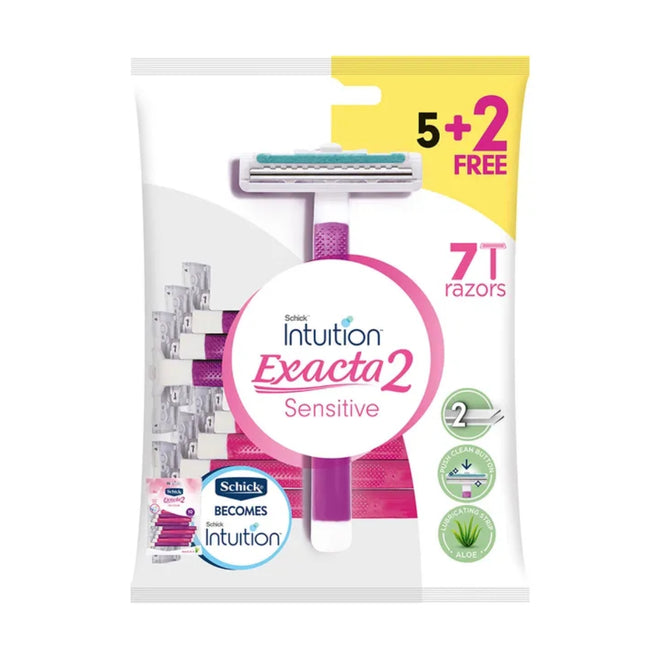 Schick Womens Exacta 2 Sensitive Disposable Razor 5 + 2 Pieces
