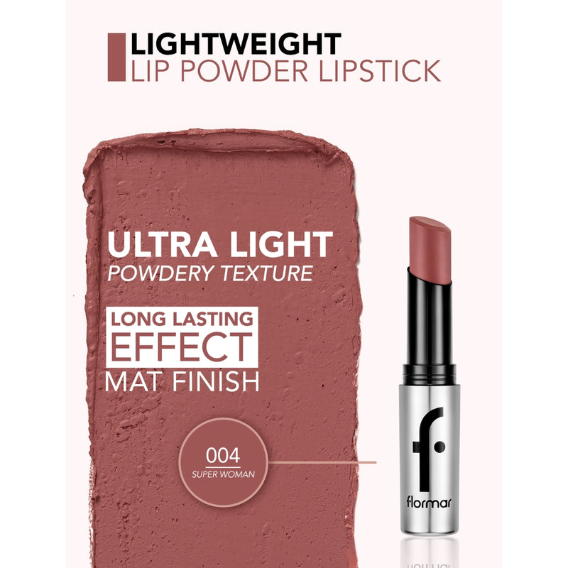 Flormar Light Weight Lip Powder Lipstick 004 Super Woman 3g