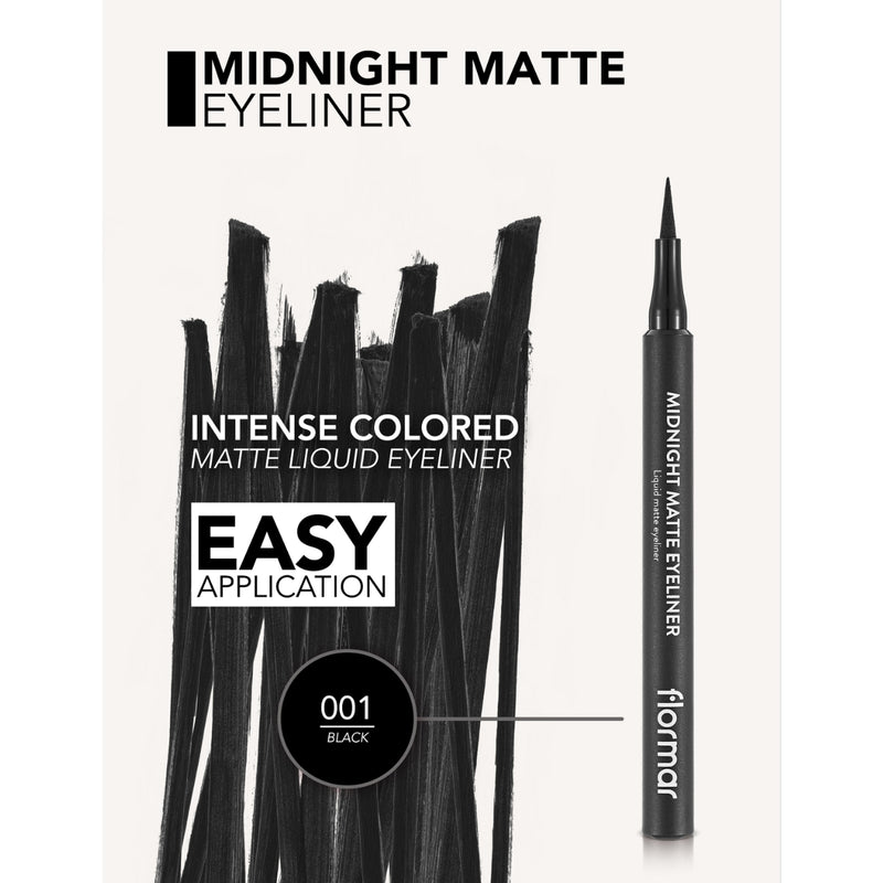 Flormar Midnight Matte Eyeliner 001 Black 1ml