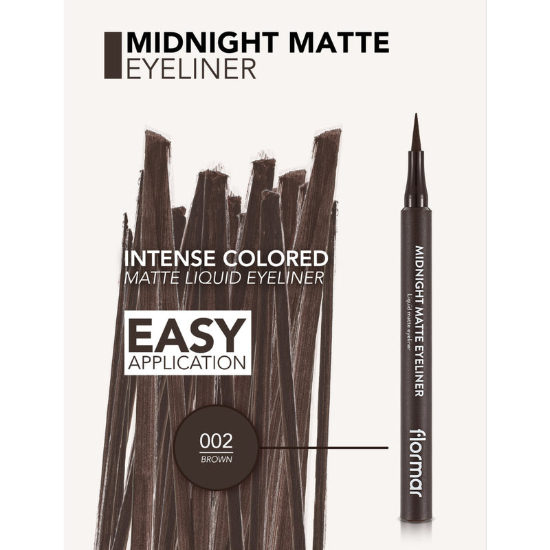 Flormar Midnight Matte Eyeliner 002 Brown 1ml