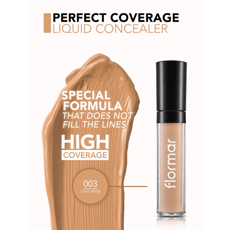 Flormar Perfect Coverage Liquid Concealer 003 Light Beige 5ml