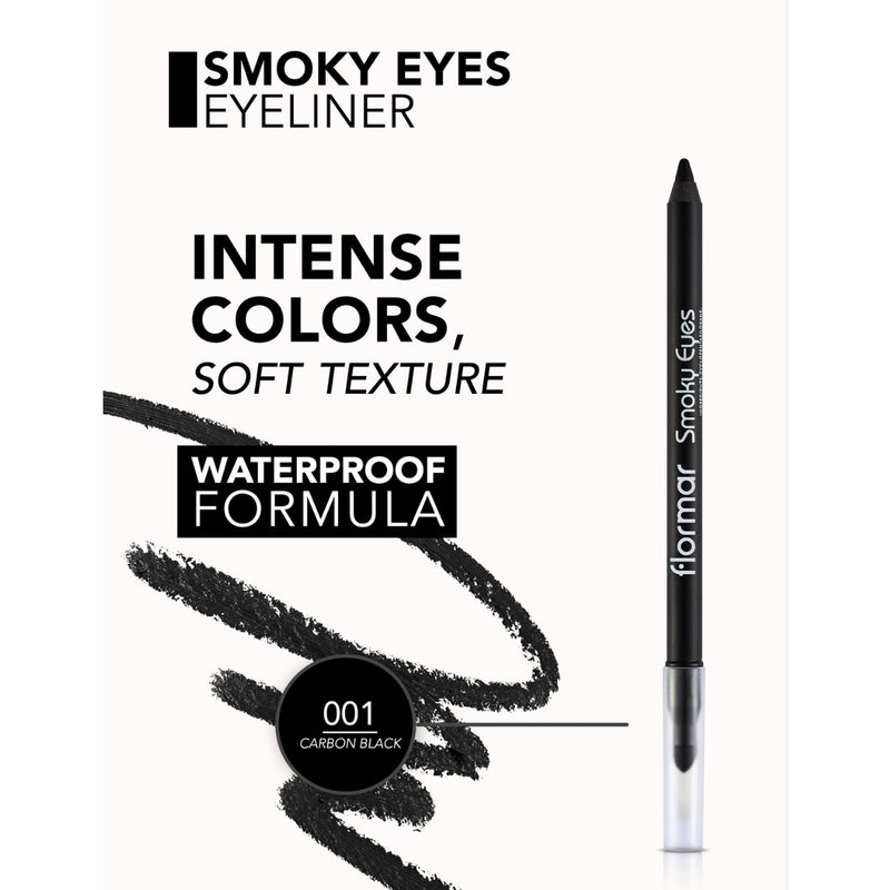 Flormar Smoky Eyes Waterproof Eyeliner 001 Carbon Black 1.14g