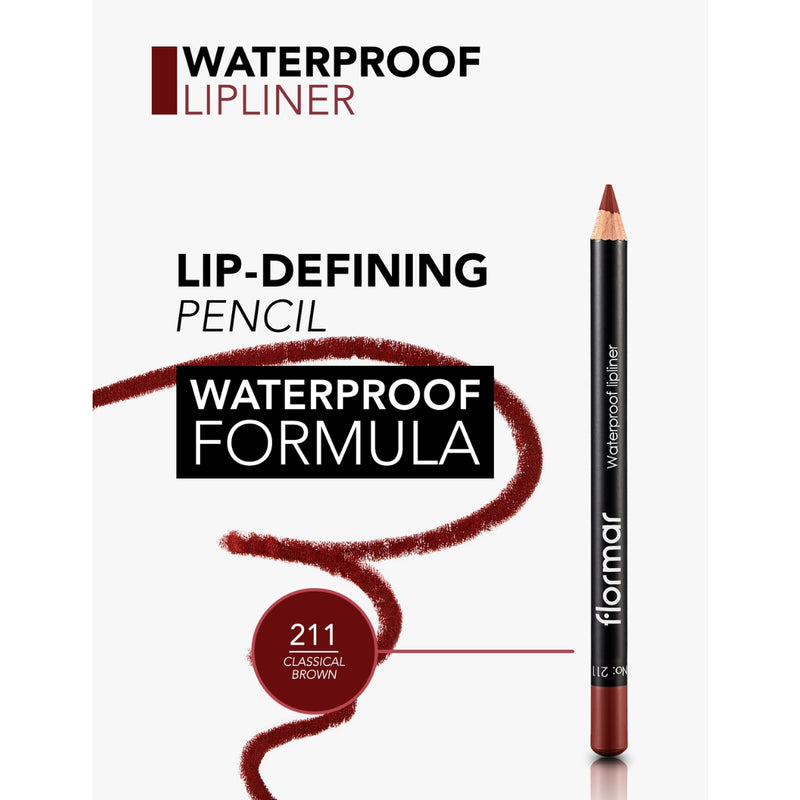 Flormar Waterproof Lipliner 211 Classical Brown 1.14g