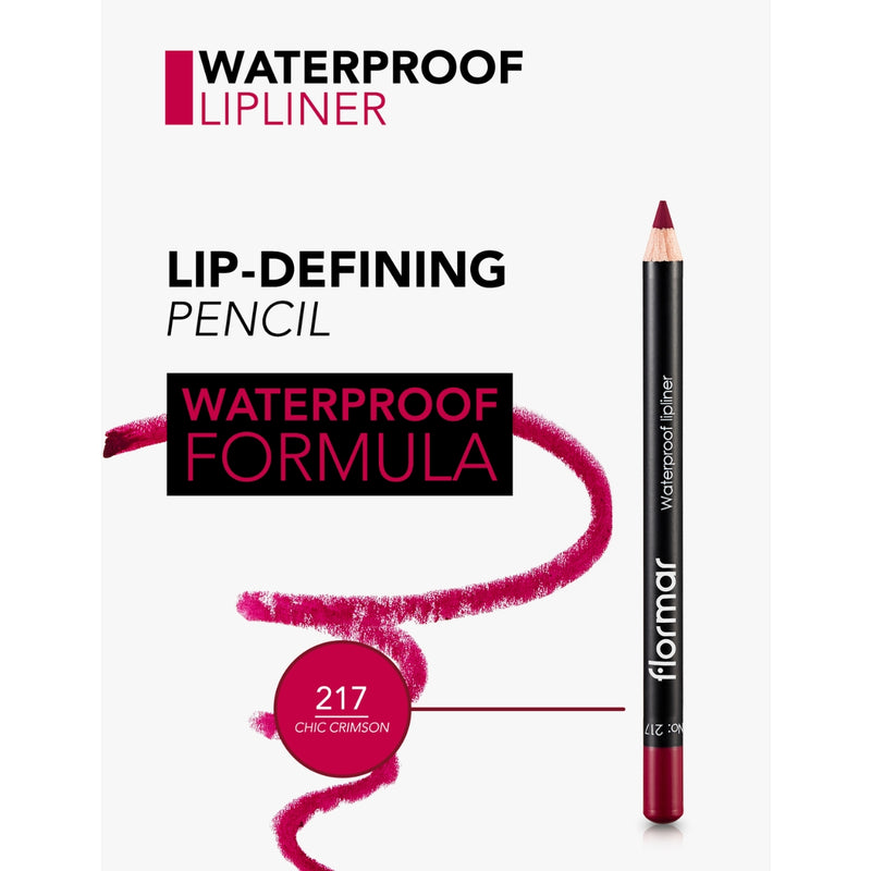 Flormar Waterproof Lipliner 217 Chic Crimson 1.14g