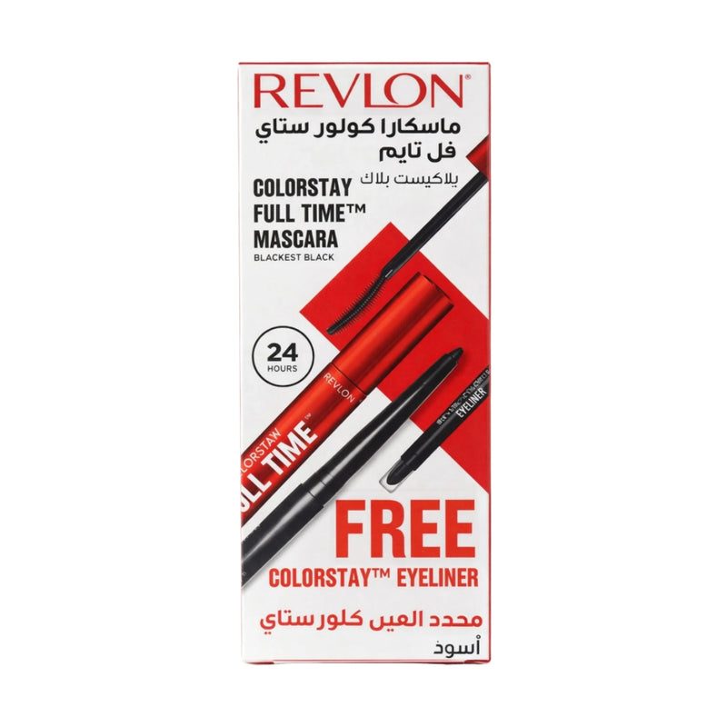 Revlon ColorStay Full Time Mascara Blackest Brown Free ColorStay Eyeliner Black Promo Set