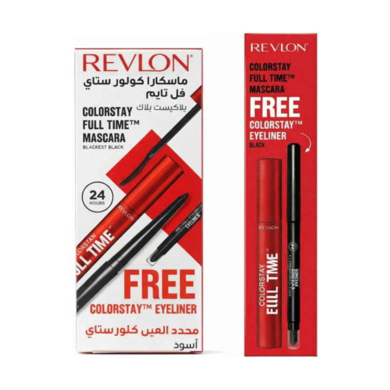 Revlon ColorStay Full Time Mascara Blackest Brown Free ColorStay Eyeliner Black Promo Set