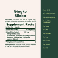 Natures Bounty Ginkgo Biloba 120mg 100 Capsules