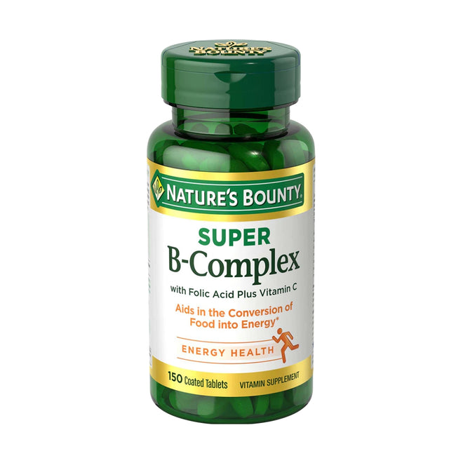 Natures Bounty Super B Complex With Folic Acid Plus Vitamin C 150 Coated Tablets