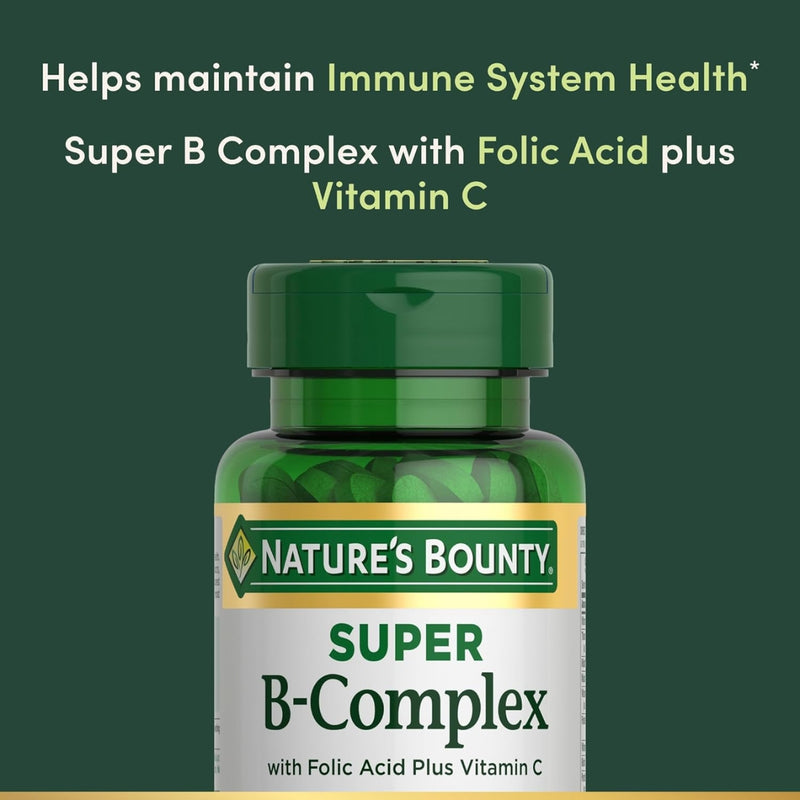 Natures Bounty Super B Complex With Folic Acid Plus Vitamin C 150 Coated Tablets