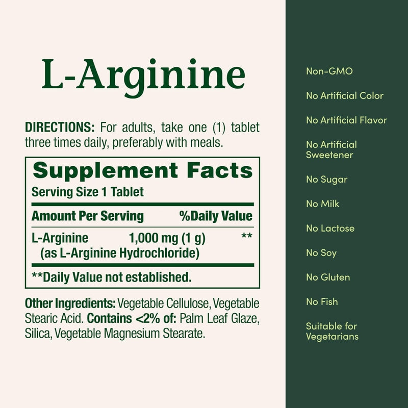 Natures Bounty L-Arginine 1000mg 50 Tablets