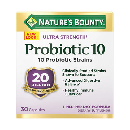 Natures Bounty Probiotic 10 Strains 30 Capsules