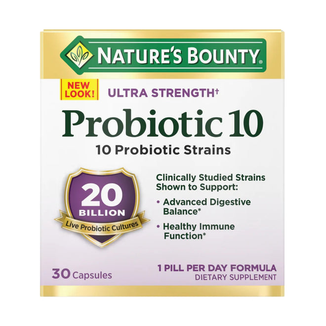 Natures Bounty Probiotic 10 Strains 30 Capsules