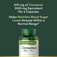 Natures Bounty Cinnamon 2000mg 60 Capsules