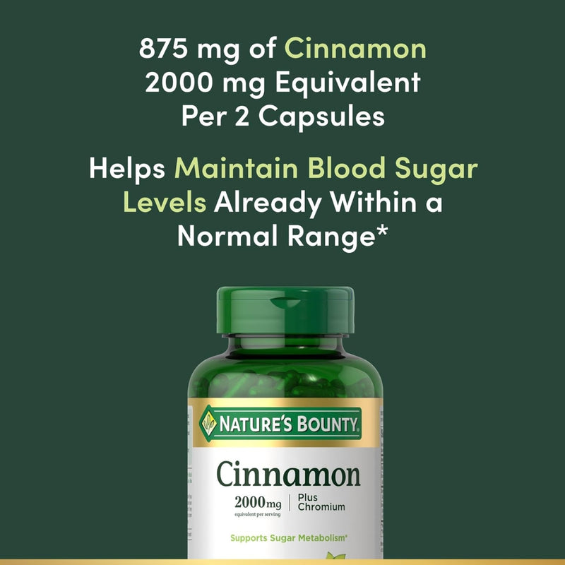 Natures Bounty Cinnamon 2000mg 60 Capsules