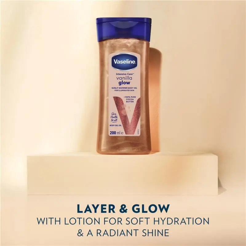 Vaseline Body Oil Intensive Care Vanilla Glow Sunlit Shimmer 200ml