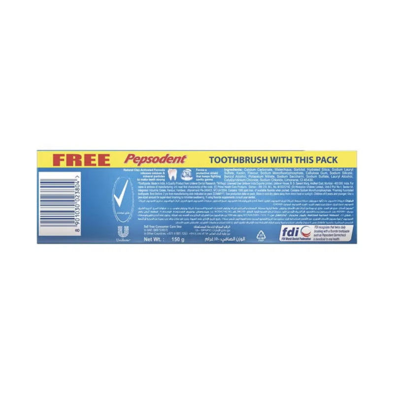 Pepsodent Toothpaste + Toothbrush Germicheck 150g