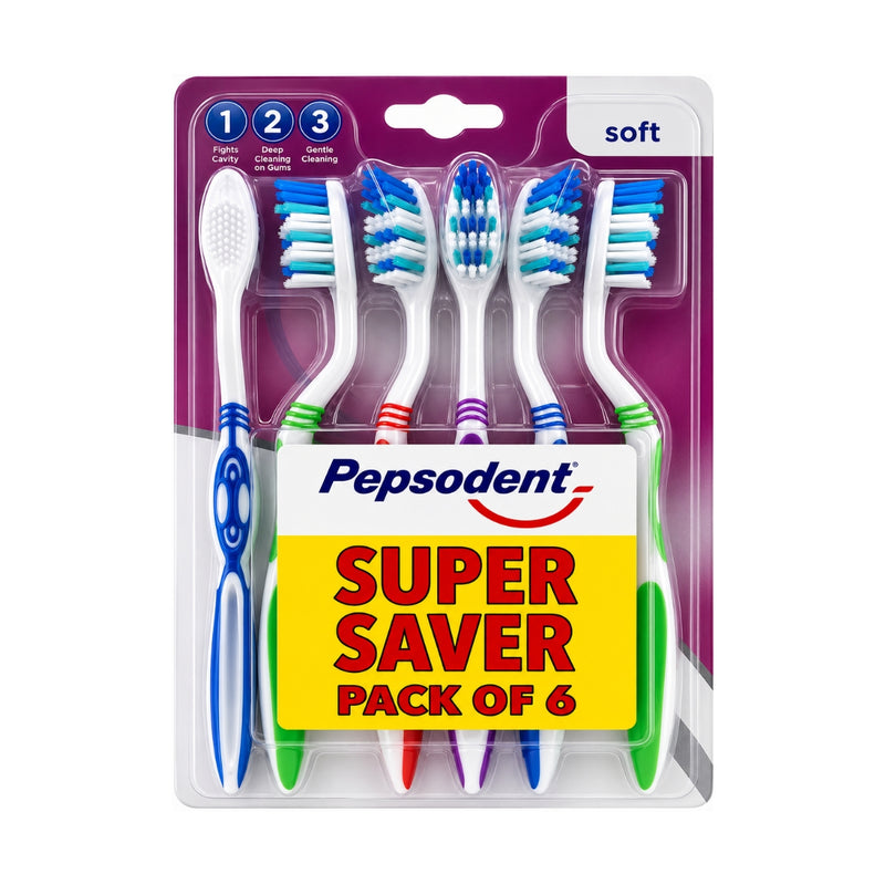Pepsodent Toothbrush Trident Multipack Soft 6 Pieces