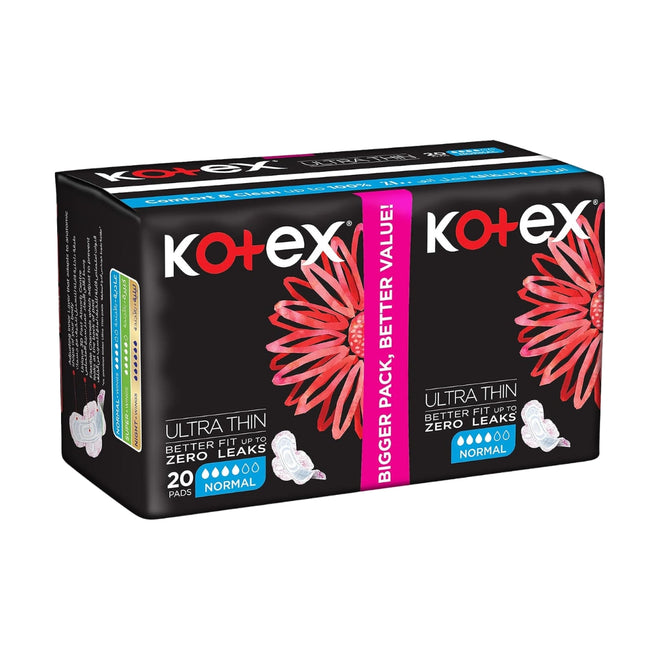 Kotex Sanitary Napkin Ultra Thin Normal + Wings 20 Pads Value Pack