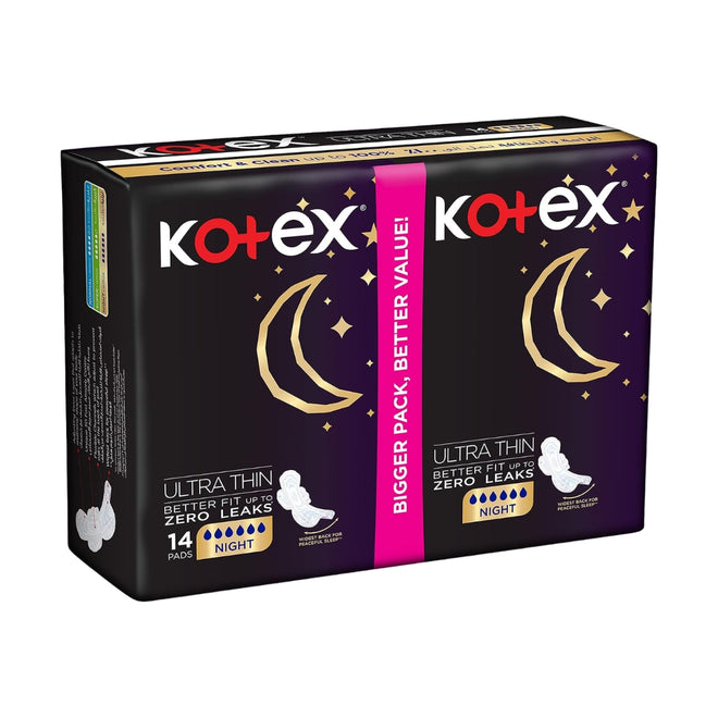 Kotex Sanitary Napkin Ultra Thin Night + Wings 14 Pads Value Pack