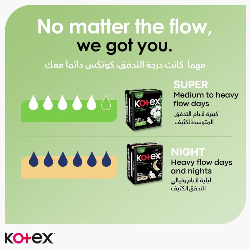 Kotex Sanitary Napkin Maxi Natural Super 38 + 12 Pads