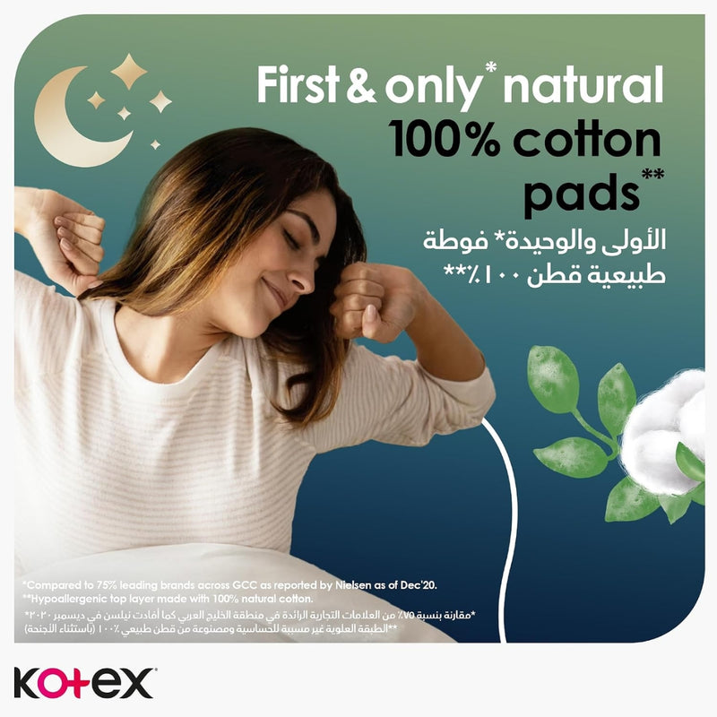 Kotex Sanitary Napkin Maxi Natural Night 30 + 14 Pads