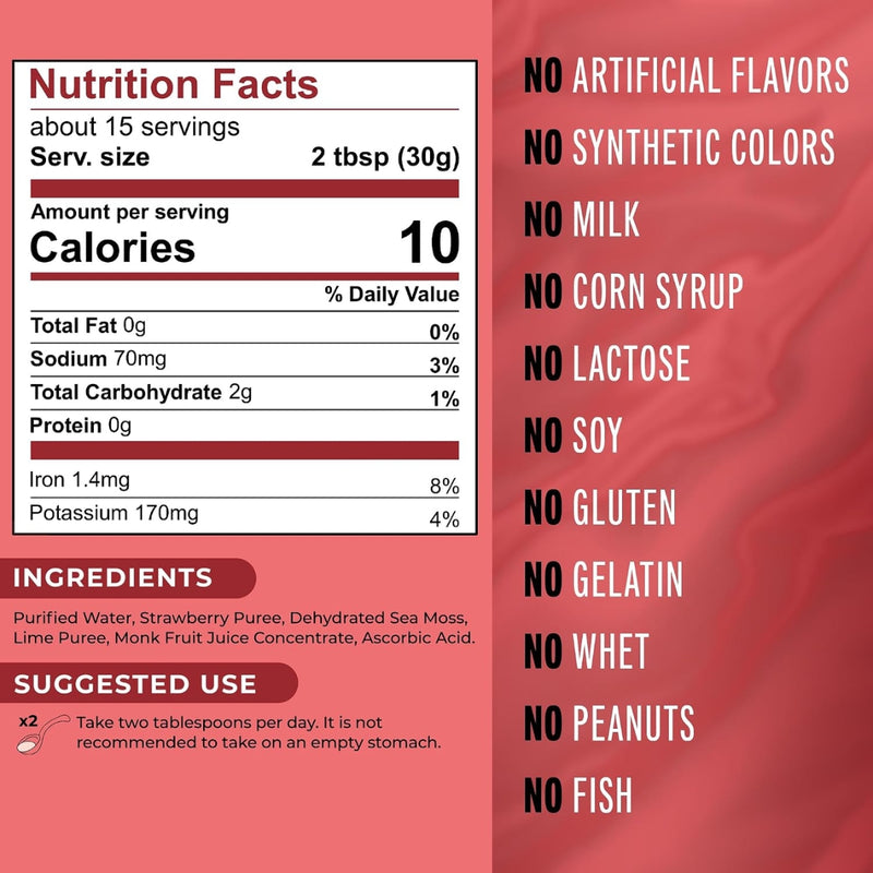 جل طحالب البحر الحقيقية الخارق بالفراولة 473 مل