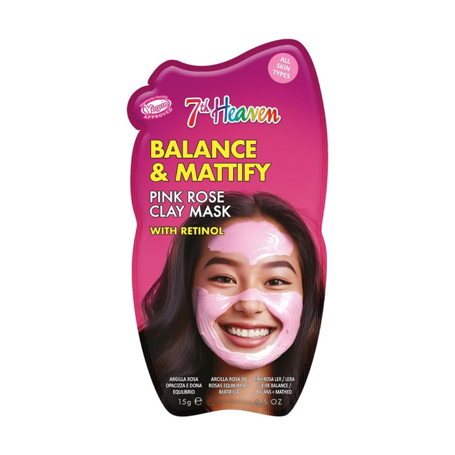 7th Heaven Balance & Mattify Pink Rose with Retinol Clay Mask 15g