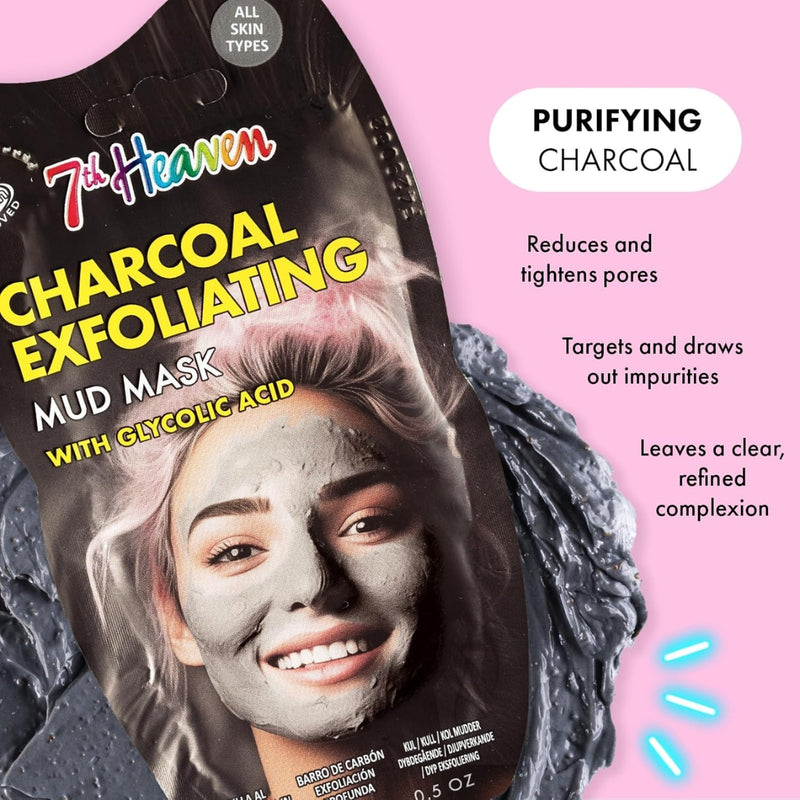 7th Heaven Charcoal Exfoliating with Glycolic Acid Mud Mask 15g