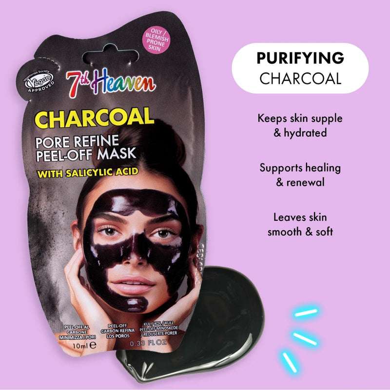 7th Heaven Charcoal Pore Refine with Salicylic Acid Peel Off Mask 50ml
