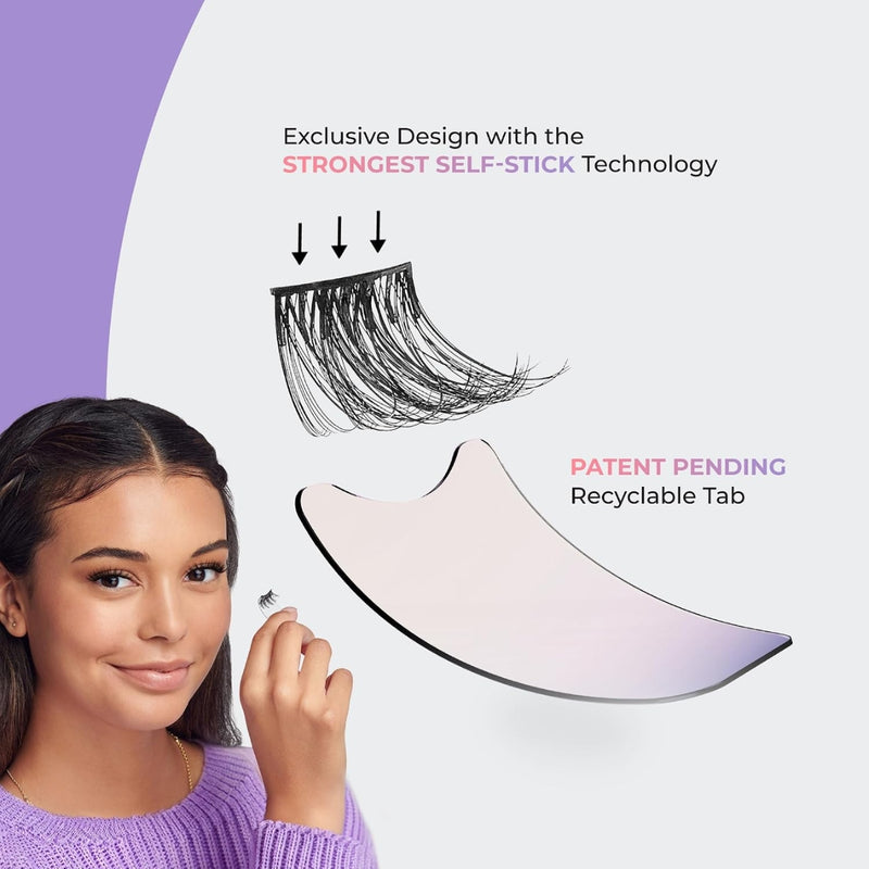 Kiss False Eyelash ILT02C Impress Press On Easy Tab Falsies Authentic Natural 1 Pair