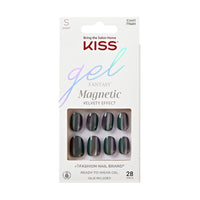 Kiss False Nails FMA04C Gel Fantasy Magnetic Velvety Effect Short Length Gray 28 Count