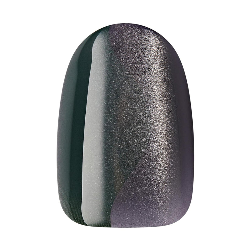 Kiss False Nails FMA04C Gel Fantasy Magnetic Velvety Effect Short Length Gray 28 Count