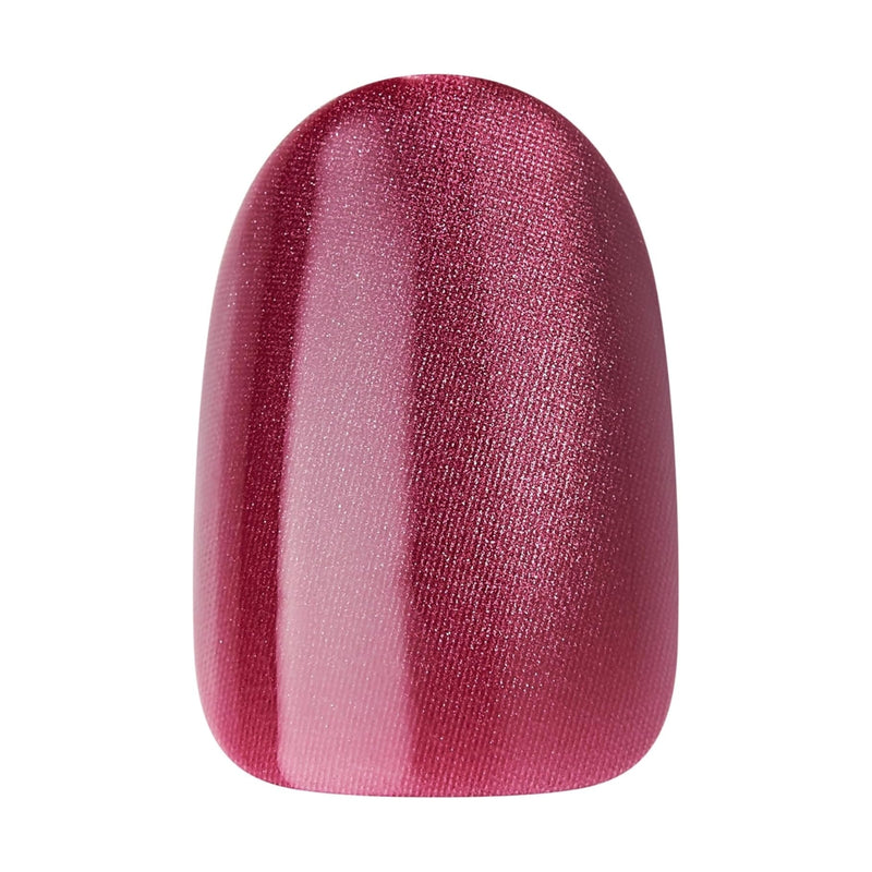 Kiss False Nails FMA05C Gel Fantasy Magnetic Velvety Effect Short Length Red 28 Count